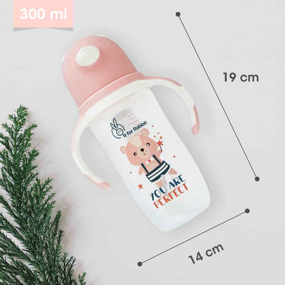 R for Rabbit Premium Baloo Baby Straw Sipper Bottle ( 300 ml Pink)