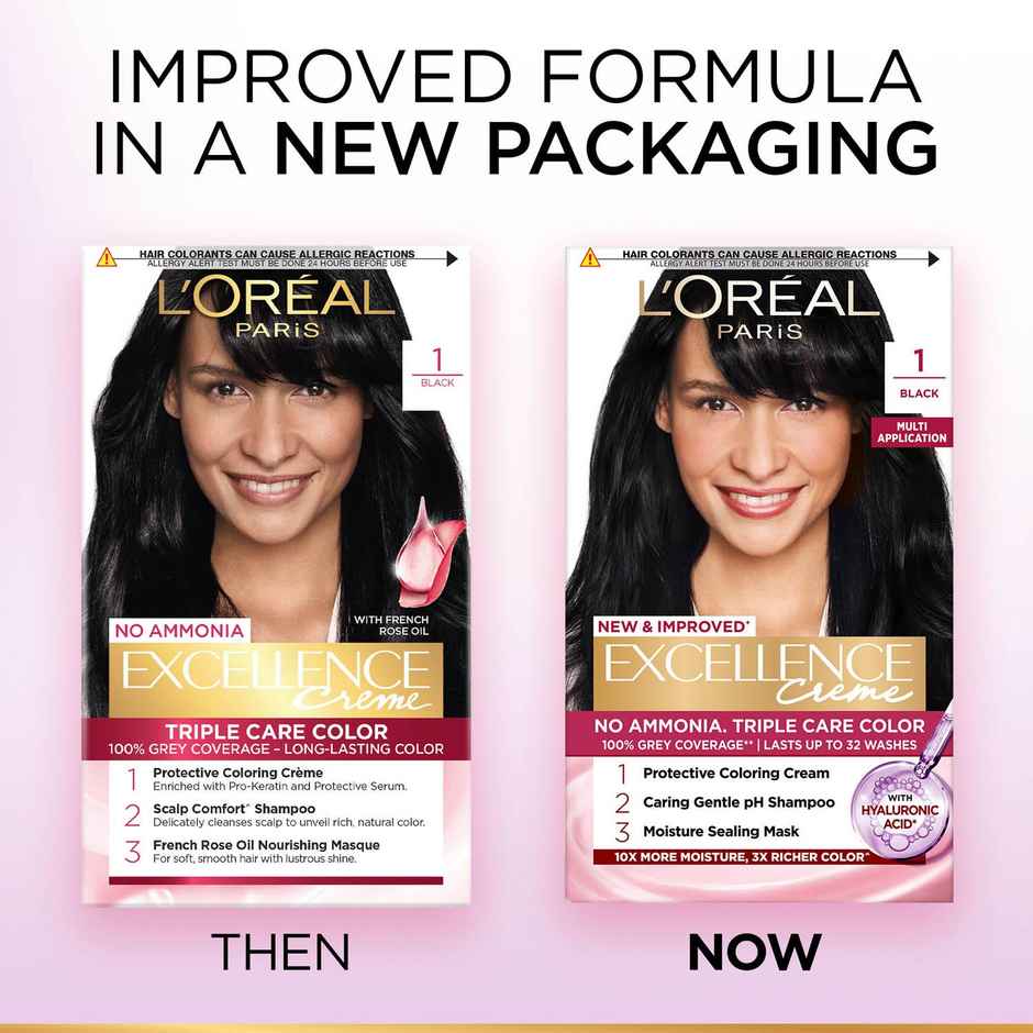 L'Oreal Paris Excellence Creme Hair Color, 1 Black