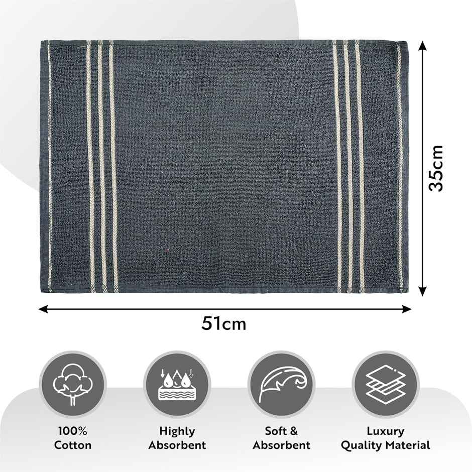 Kuber Industries Pack of 2 Soft Cotton Face Towels | Workout Napkins for Men & Women | Dark Grey