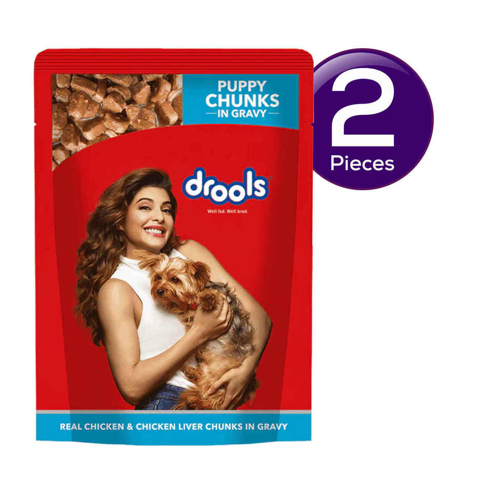 Drools Puppy Wet Dog Food - Real Chicken & Liver Chunks in Gravy Combo