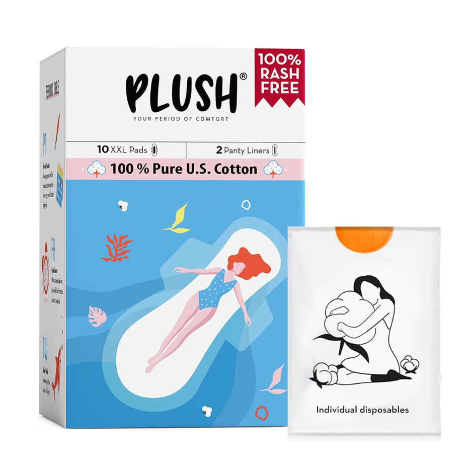 Plush Sanitary Pads + 2 Panty Liner | XXL | 10 pcs