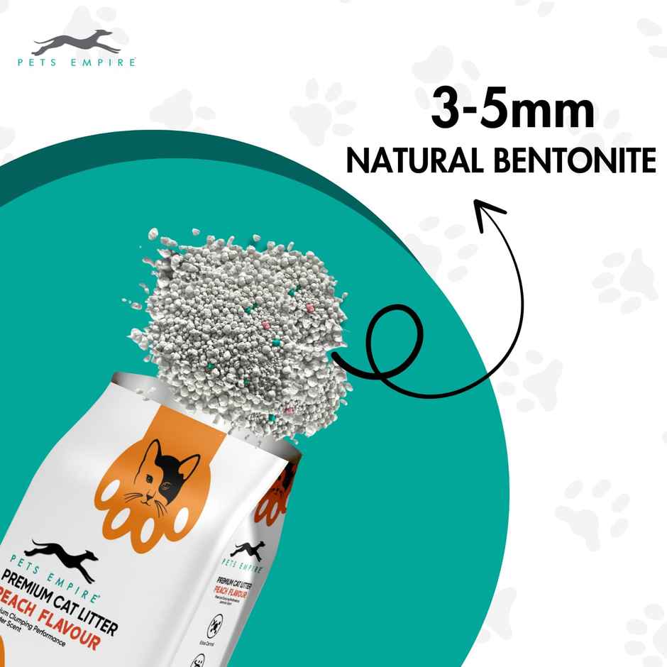 Pets Empire Peach Scent Natural Clay Ball Shape Bentonite Cat Litter