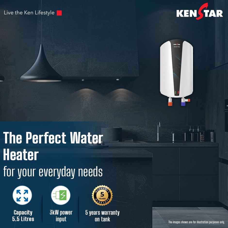 Kenstar JACUZZI NEO 5.5L Electric Instant Water Heater(Geyser)3000-Watts Powerful Heating