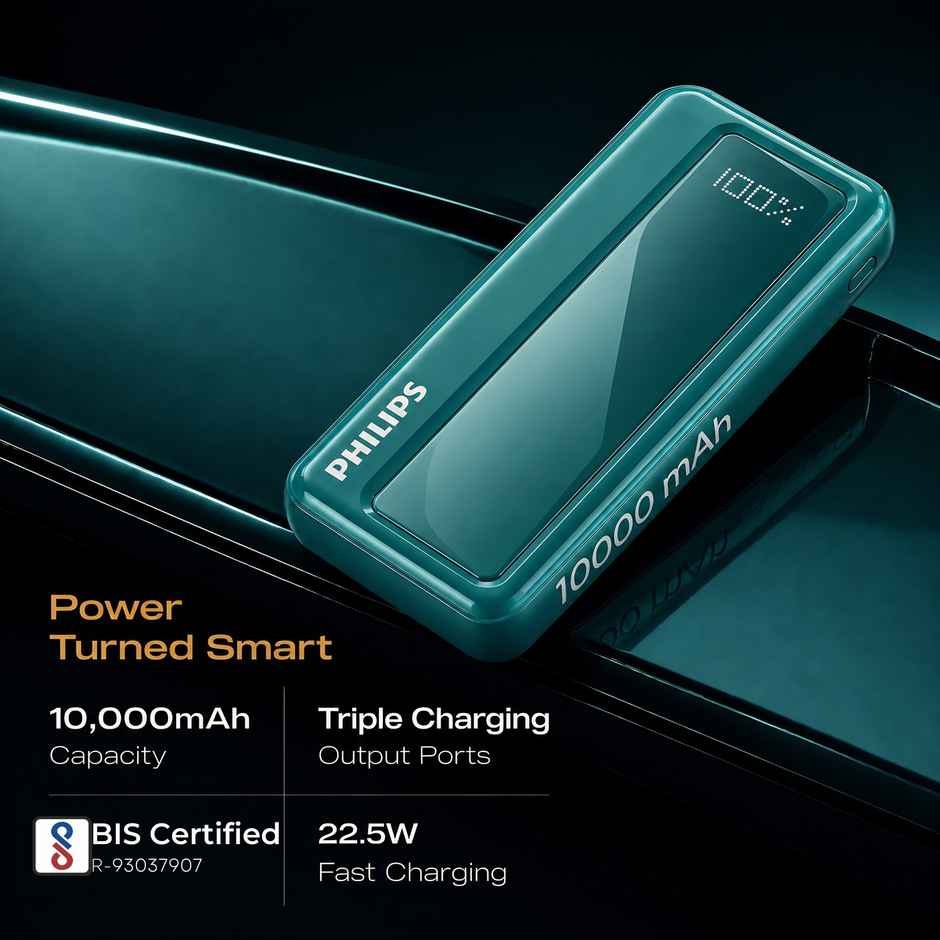 Philips DLP1711NC/94 10000mAh 22.5W Max Fast Charging Power Bank with Digital LED Display
