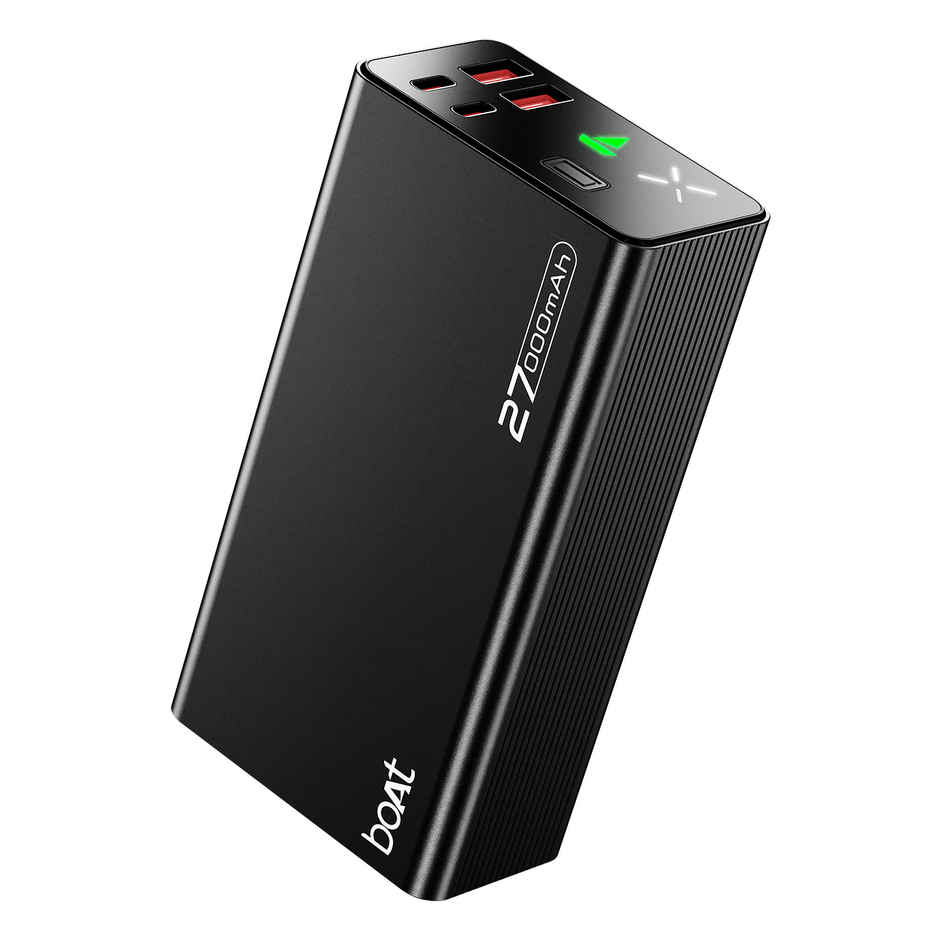 boAt Energy Shroom PB600 27000mAh Powerbank | 22.5W Fast Charging | 2X & 4X Output Port Onyx | Black