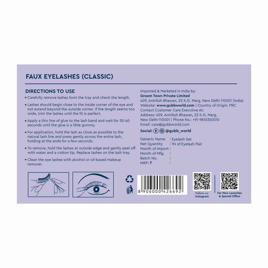 GUBB Eye Lash Classic Without Glue