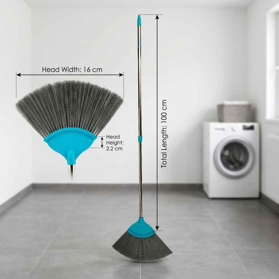 Proclean V-Fan Brush | Zala Broom | With SS Telescopic Handle | 5 Feet