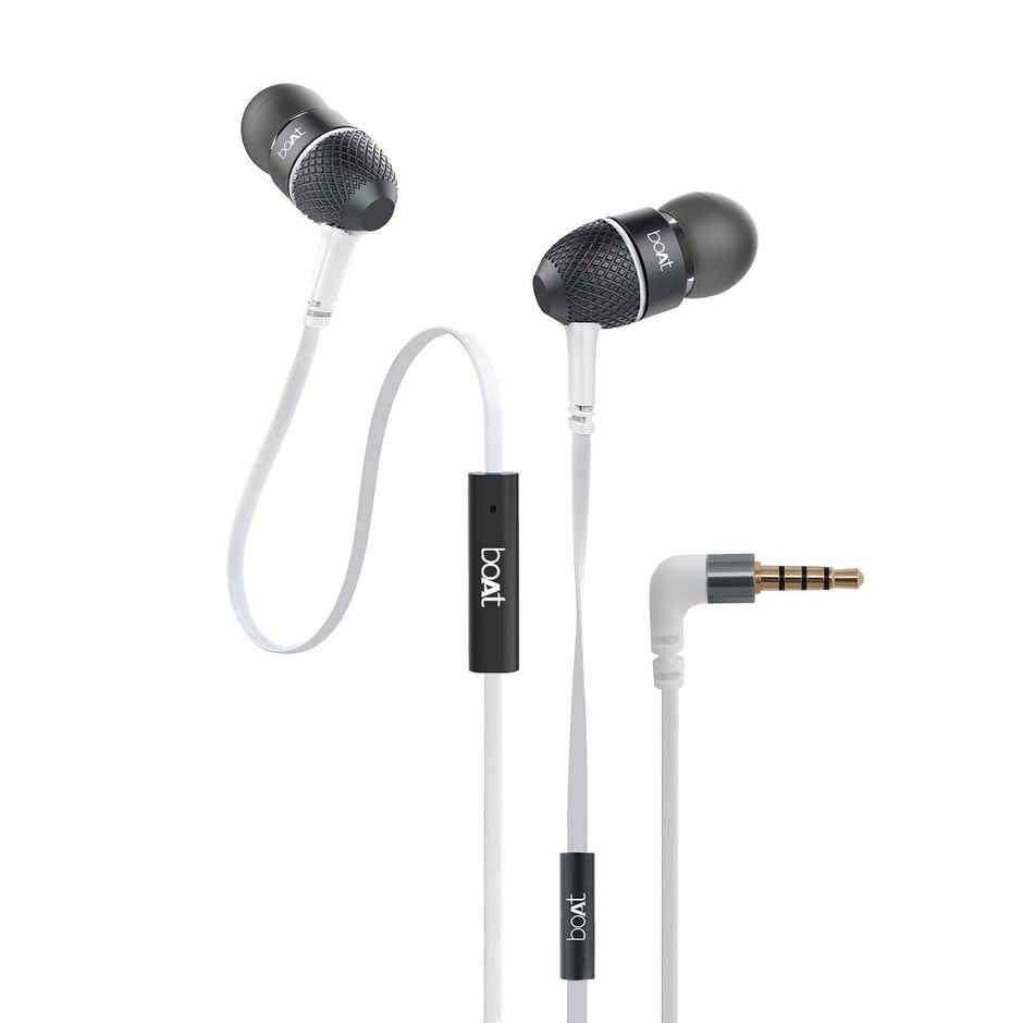 boAt Bassheads 225 in-Ear Wired Headphones with Mic (Frosty White)