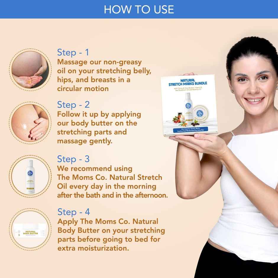 The Moms Co. All Natural, Complete Care Solution For Stretch Marks For Women