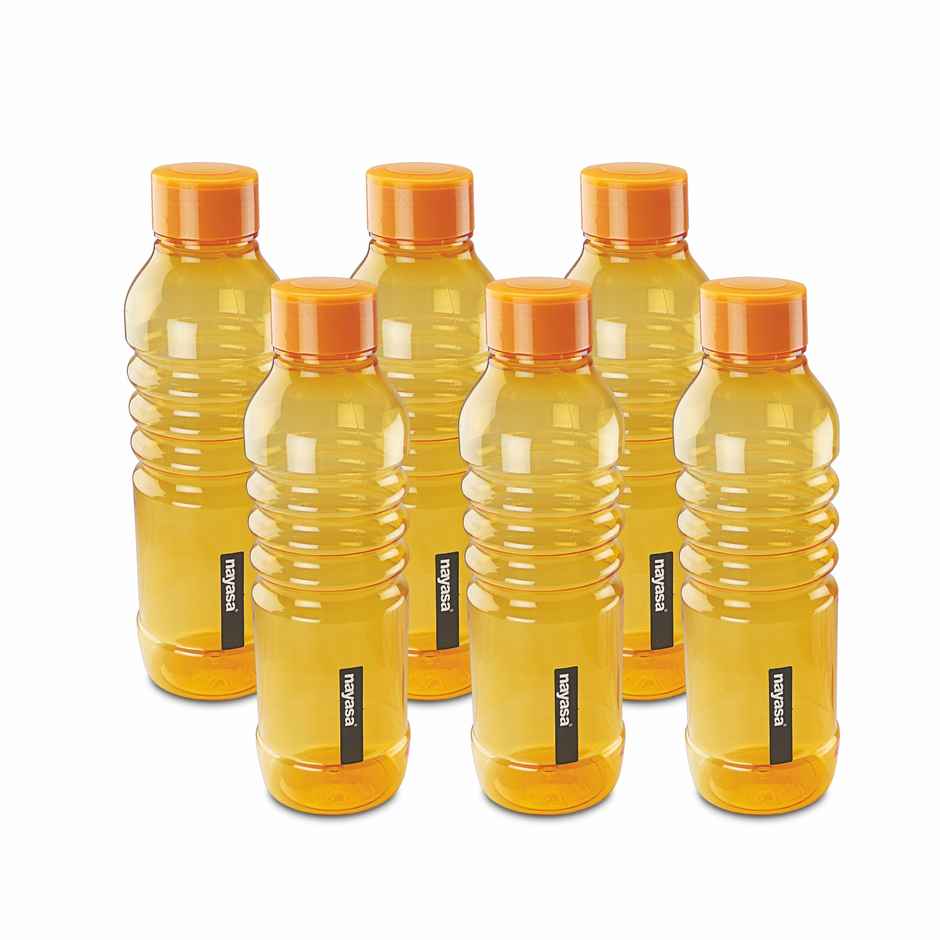 Nayasa Bumpy Bottle | Pet Fridge Bottle | BPA Free | Rust Free | Orange - 1 L