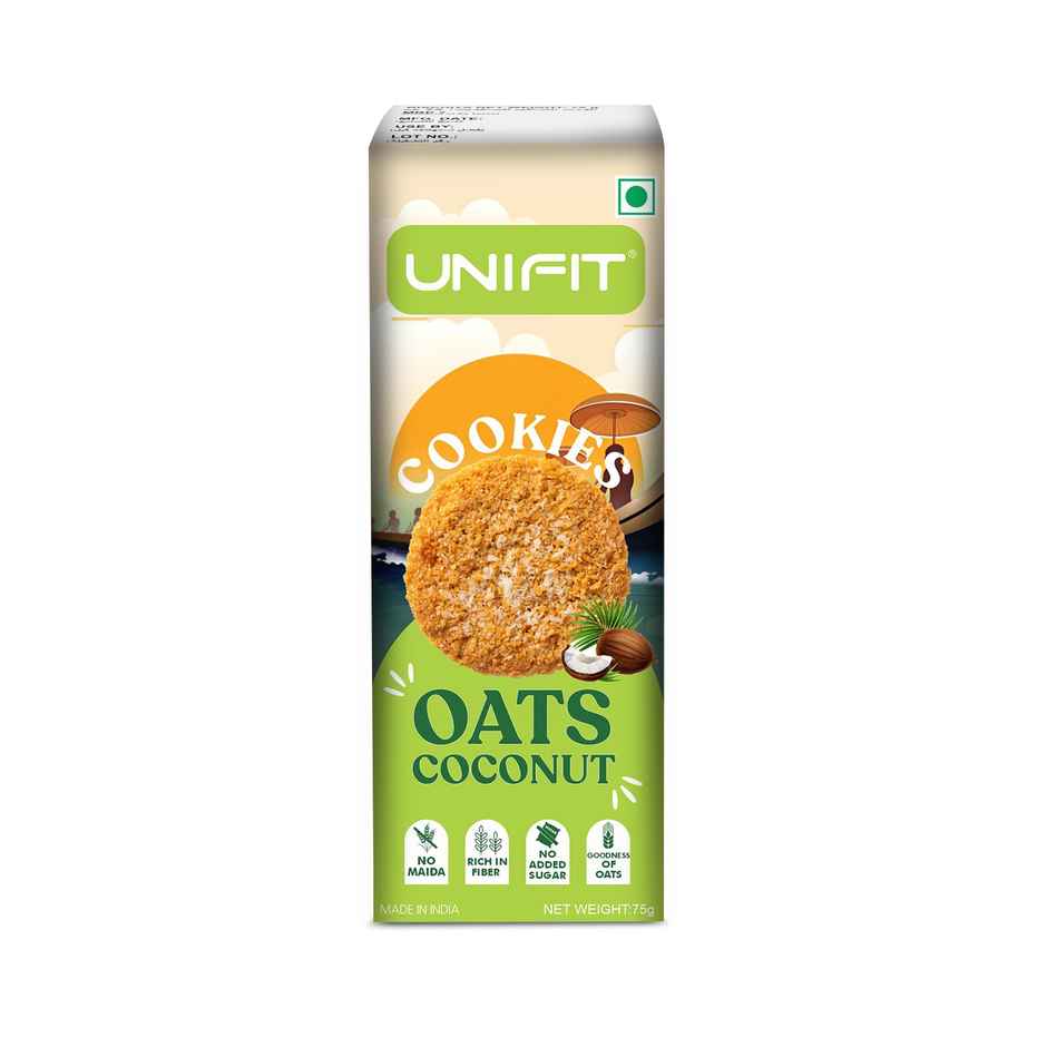 Unifit Oats Coconut Cookies | Delightfully Crunchy | Rich in Fiber and Protein