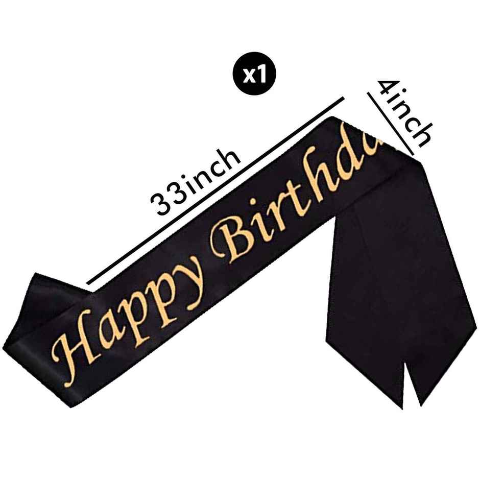 Happy Birthday Black Satin Sash | Party Propz