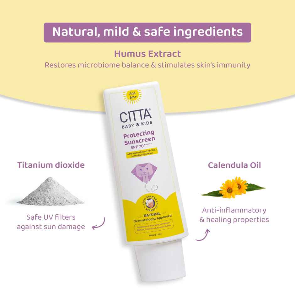 Citta Protecting Baby Sunscreen Spf 70 Pa++++ Broad Spectrum Uva/Uvb Protection
