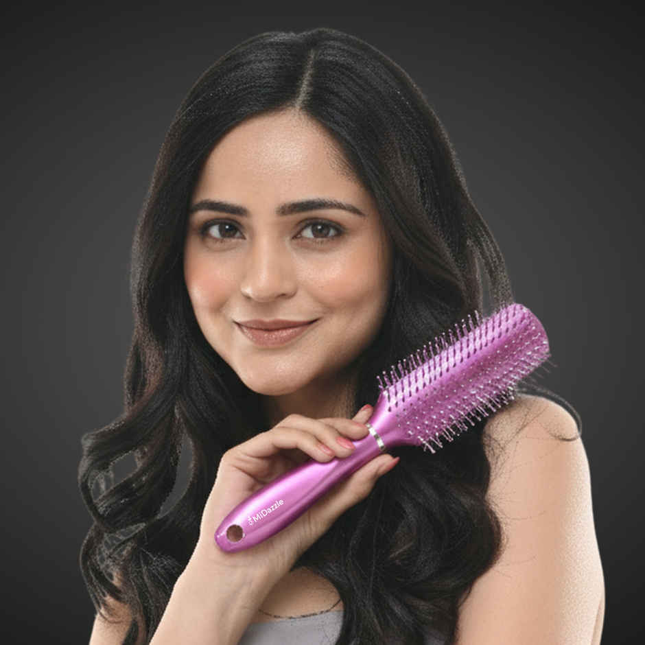 Midazzle Styling |NEO Flat Pink Hair Brush for All type Hair |MIHB0038