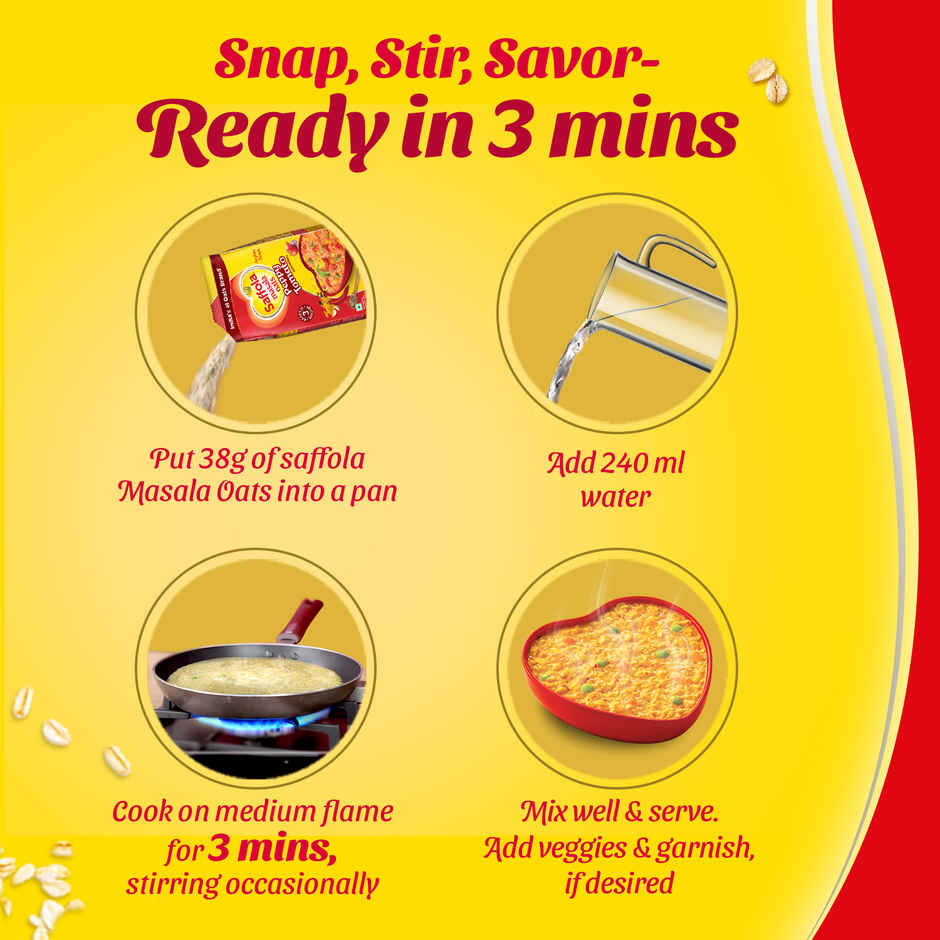 Saffola Masala Oats | Peppy Tomato | Anytime Snack | Ready In 3 Mins | Millets Goodness |500g