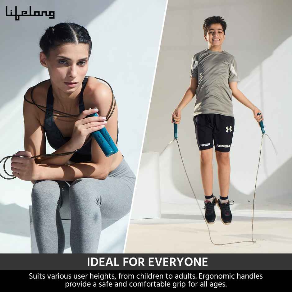 Lifelong (LLSR08) Skipping Rope For Exercise | Tangle-Free | 290cm - Blue