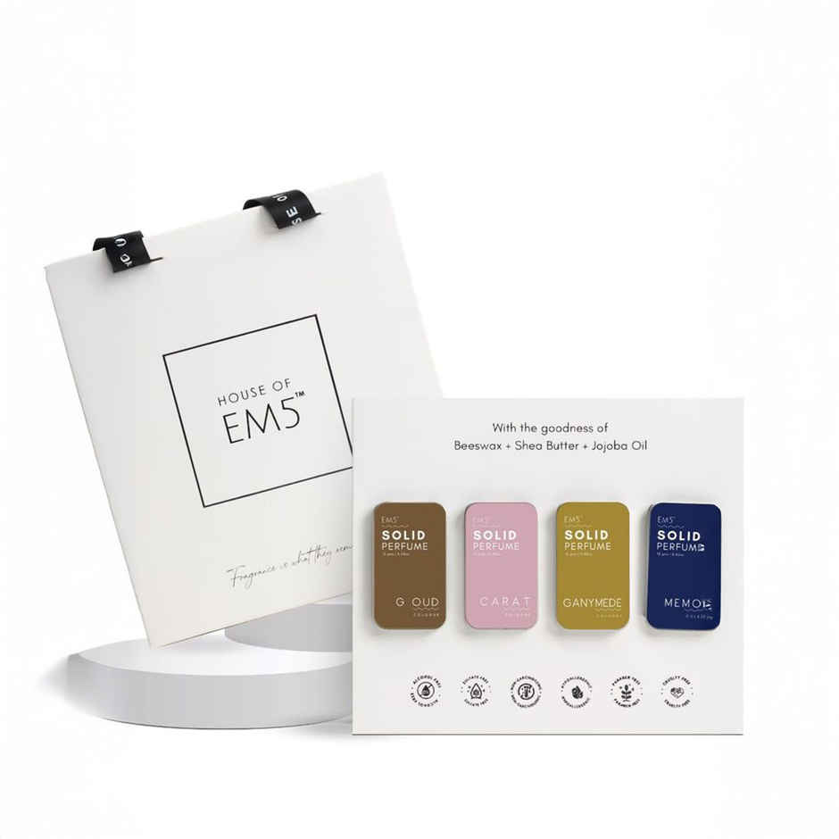EM5 Unisex Set Of 4 Solid Perfume | Gift For Men & Women