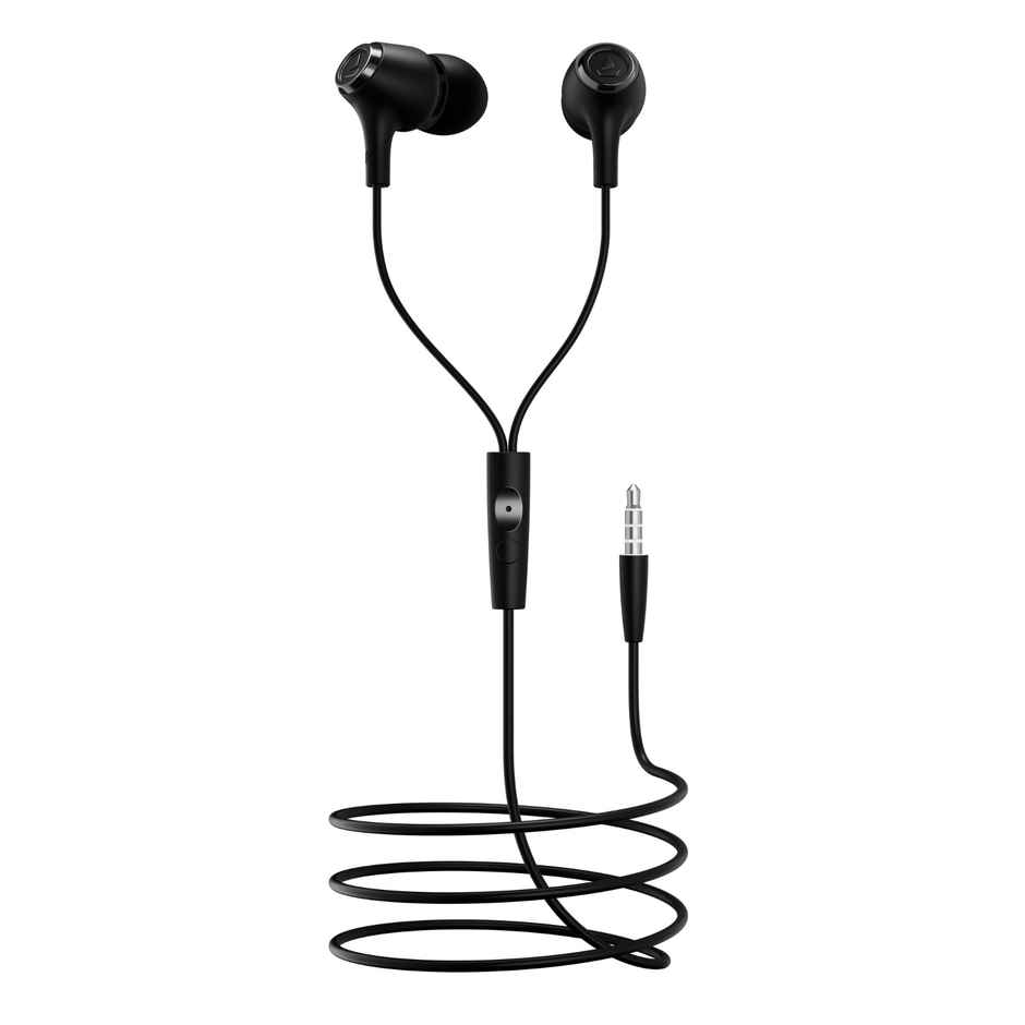 boAt Bassheads 95 Wired Earphones,10Mm Drivers,Signature Sound,in-Line Microphone,Integrated Controls,Snug Fit,Lightweight,120Cm Cable & 3.5Mm Jack - Active Black