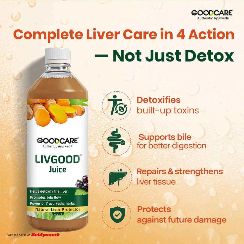Goodcare Liv Good Juice Power Of 7 Ayurvedic Herbs Helps Detoxify Liver & Strengthens Liver Tissue