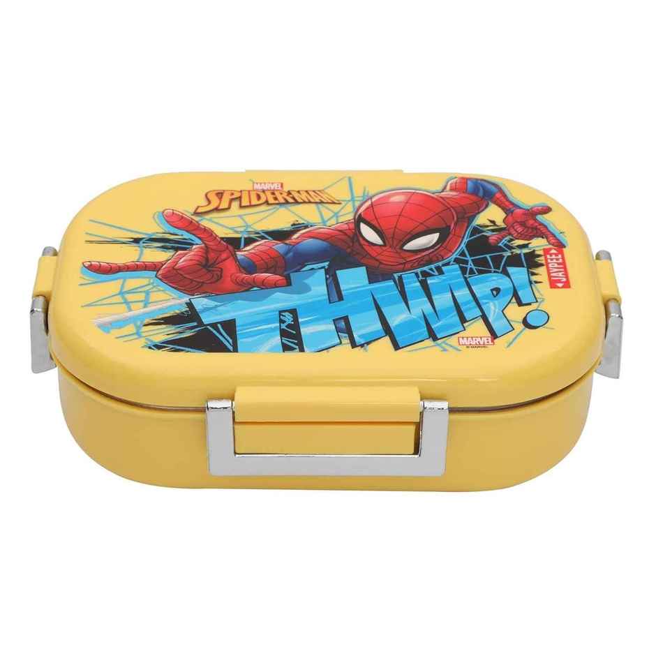 Jaypee Topsteel Stainless Steel Insulated Lunch Box for School Kids, Spiderman Print Yellow, 600ml