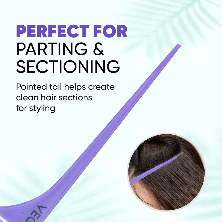 VEGA Tail Comb-Rat Tail Comb- Long Head With Long Tail For Men And Women | All Hair Types | 1272