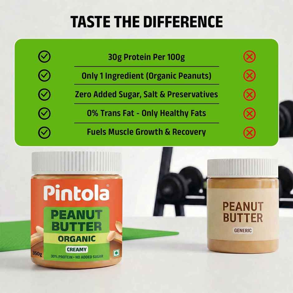 Pintola Organic Unsweetened Peanut Butter Creamy