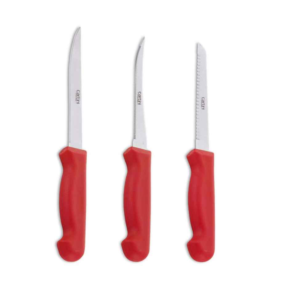 Godrej Cartini Kitchen Stainless Steel Knife Set (3 Pieces, assorted colour)