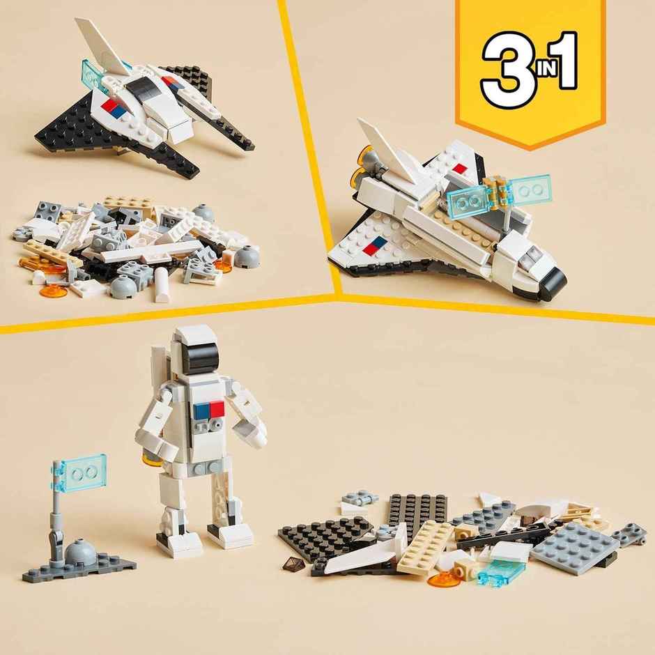 LEGO Creator Space Shuttle 31134 Building Toy Set with Astronaut and Spaceship Models for Kids