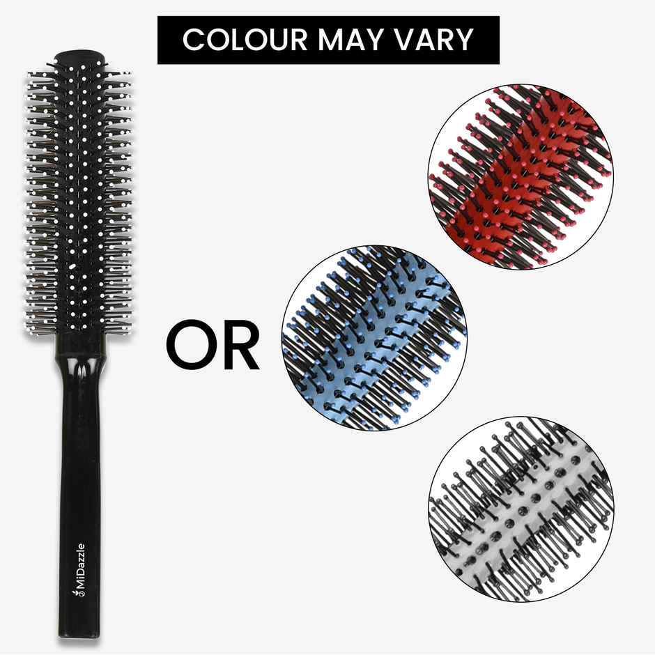 Midazzle Round Hair Brush for Volumizing, Curling & Straightening |MIHB0041 | Assorted