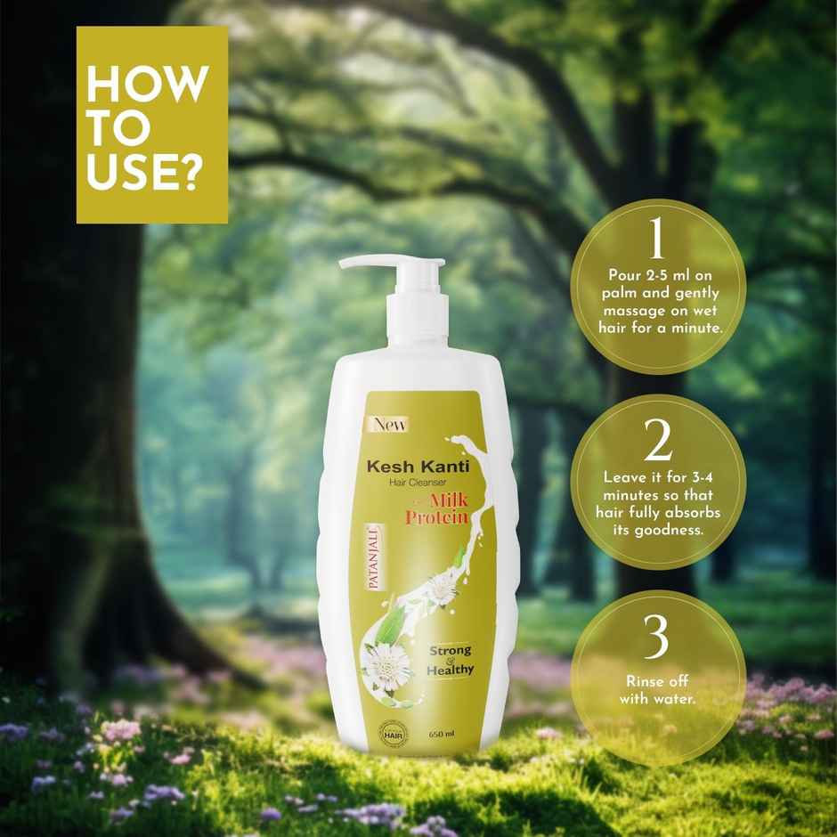 Patanjali Kesh Kanti Milk Protein Shampoo (Hair Cleanser) - Hair Breakage Care