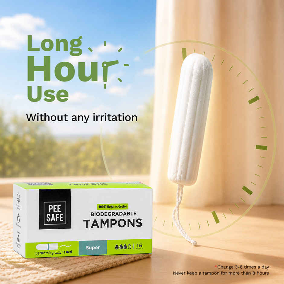 Pee Safe Super Tampons for Medium Flow | Ultra-Absorbent & Leak-Proof Protection