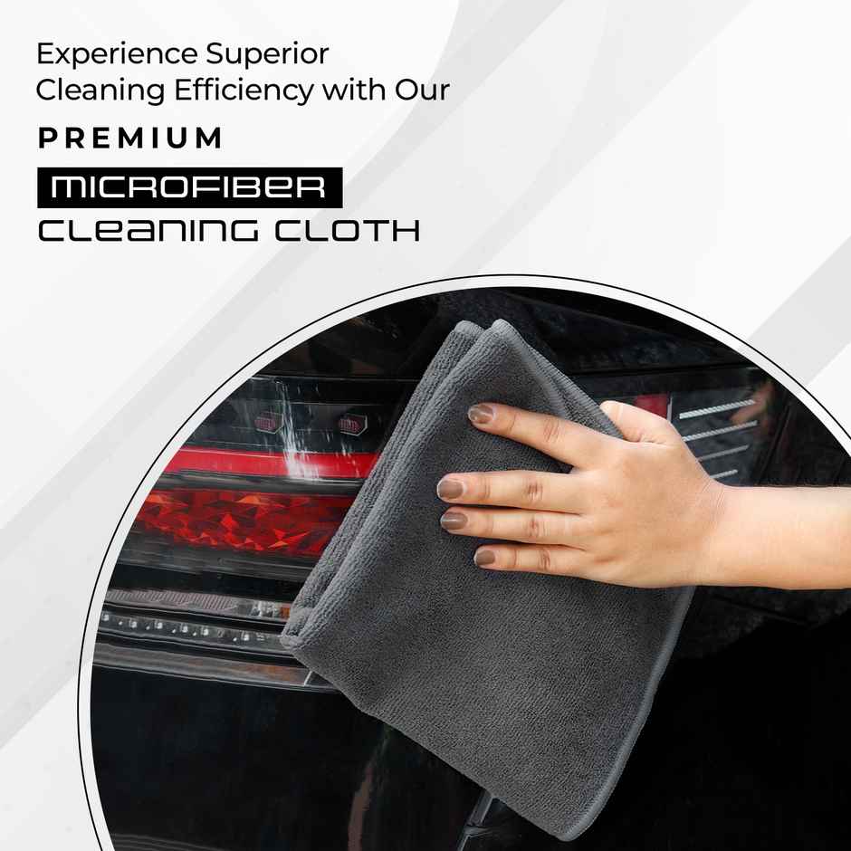 Robustt Microfiber Cloth 350 GSM | Grey | Pack Of 1