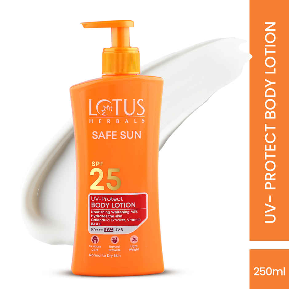 Lotus Herbals Safe Sun Uv Protect Body Lotion Spf 25 | Calendula| Normal To Dry Skin | Moisturising