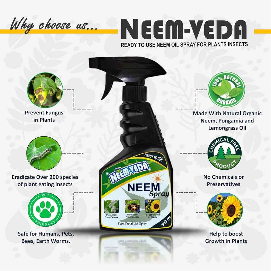 Home-Secure Natural Neem Oil Insect Repellent Spray for Plants