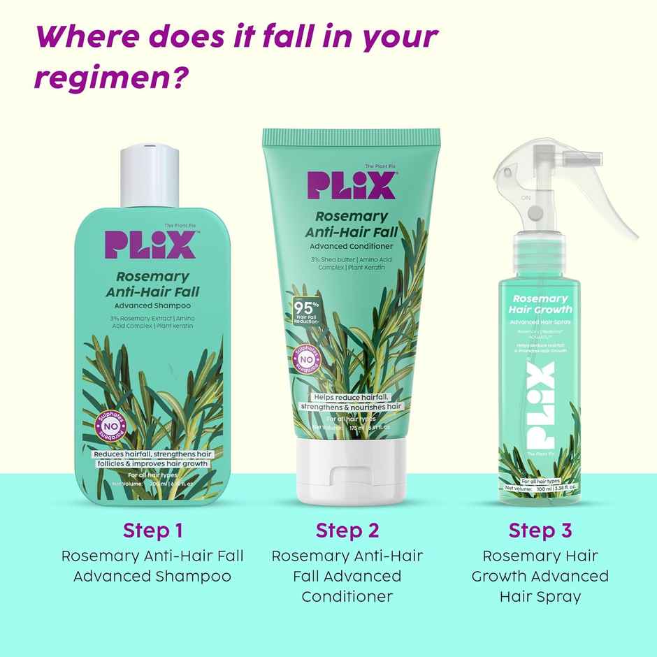 Plix The Plant Fix Rosemary Hair Growth Advanced Hair Spray For Fuller | Thicker Hair Combo