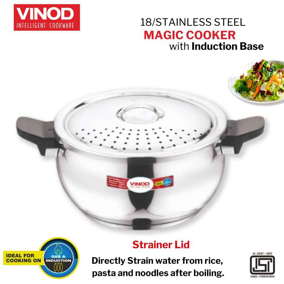 Vinod 18/8 Stainless Steel Magic Pressure Cooker - 5.5 L