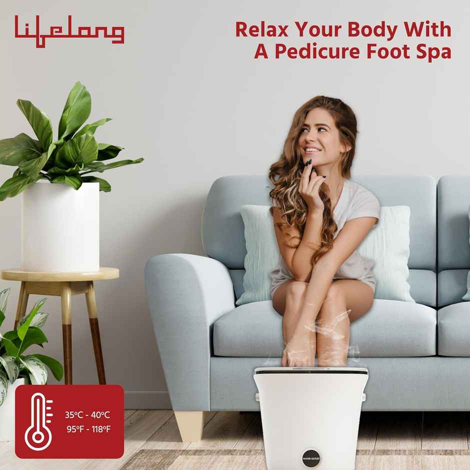 Lifelong Premiun FootSpa Massager Machine For Pain Relief & Relaxation-Portable & Automatic FootSpa
