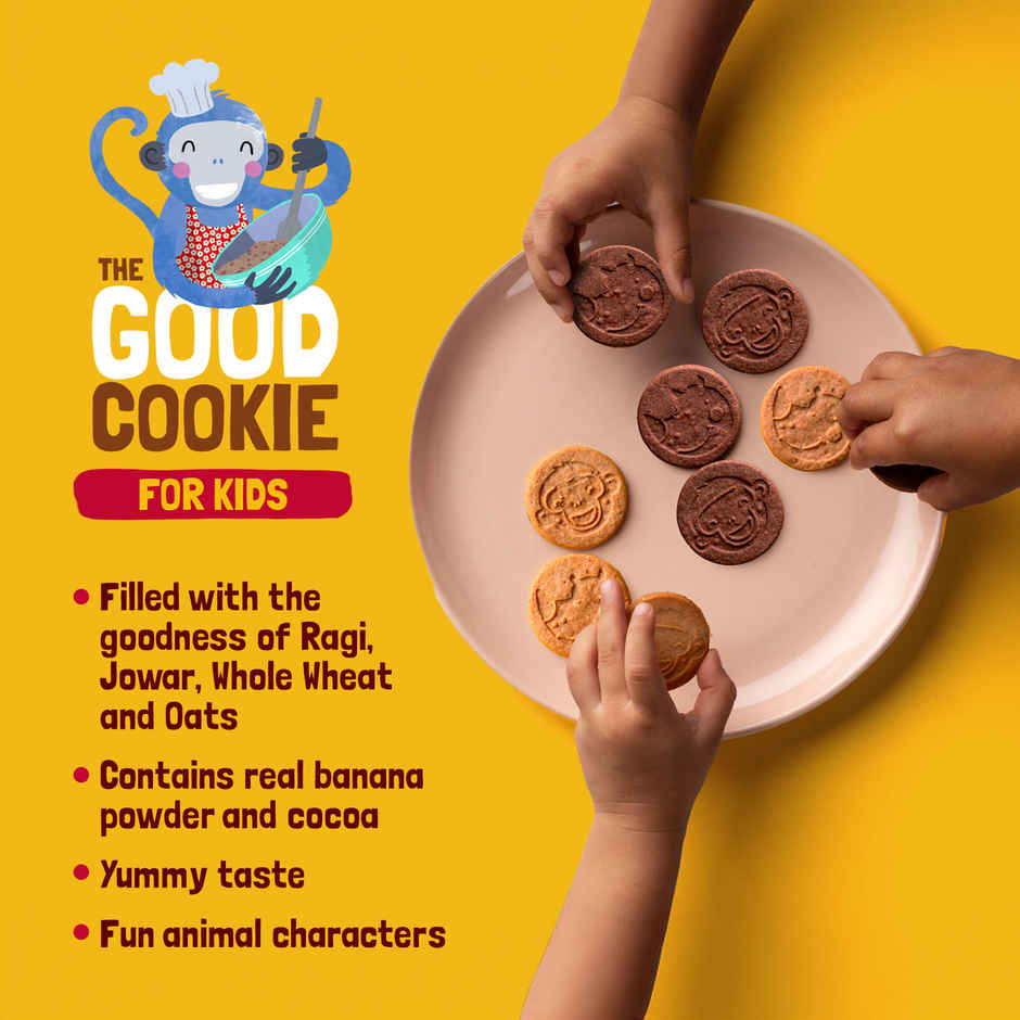 Slurrp Farm No Maida No Palm Oil Choco Ragi Cookies - Yummy Biscuits for Kids