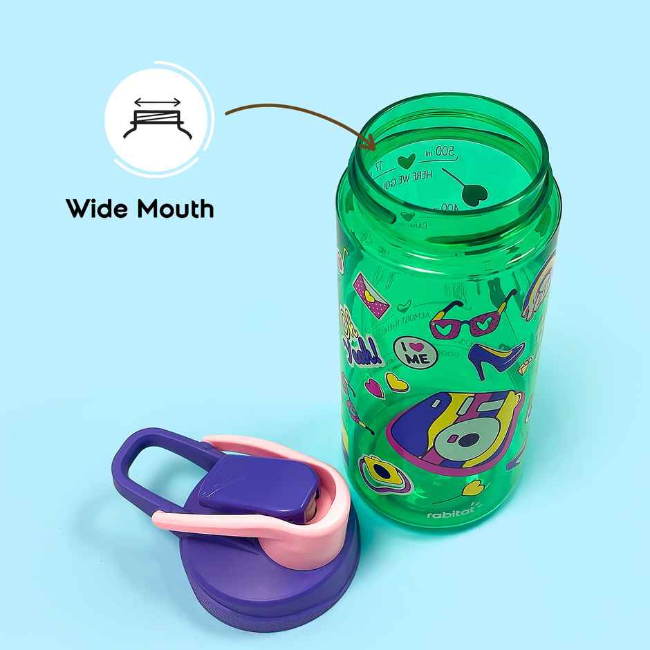 Rabitat Flip Lock | Spill-Proof 100% BPA Free Kids Water Bottle | Food-Grade