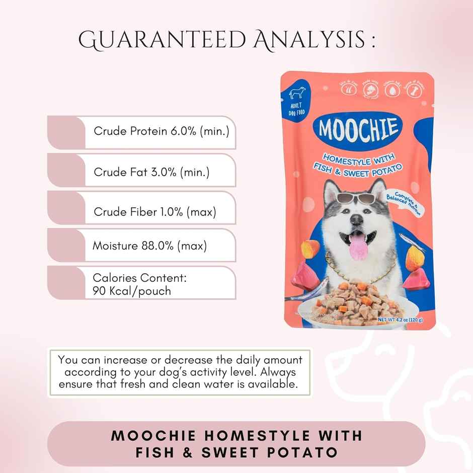 Moochie Dog Wet Gravy Food Homestyle With Fish & Sweet Potato