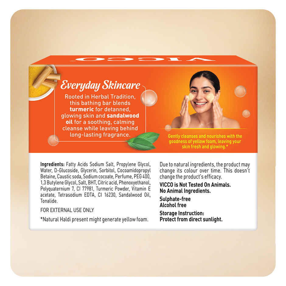 Vicco Turmeric Sandalwood Oil Detan Soap Bar