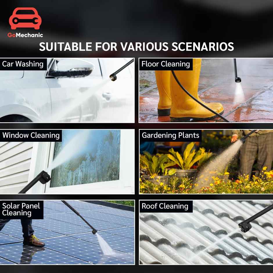 GoMechanic Cordless Pressure Washer | High Pressure Car Washer | 48V Battery | 80 Bar