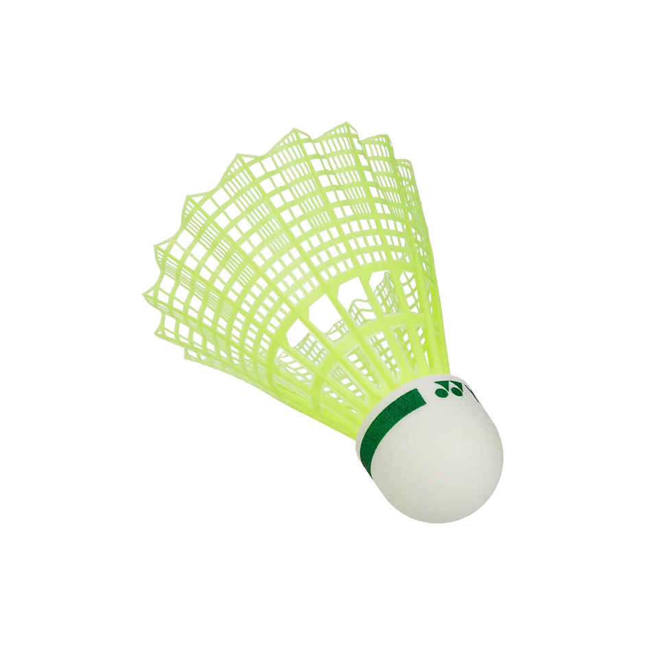 Yonex Mavis 10 Nylon Shuttlecock, Yellow, Pack of 6 (Green Cap)