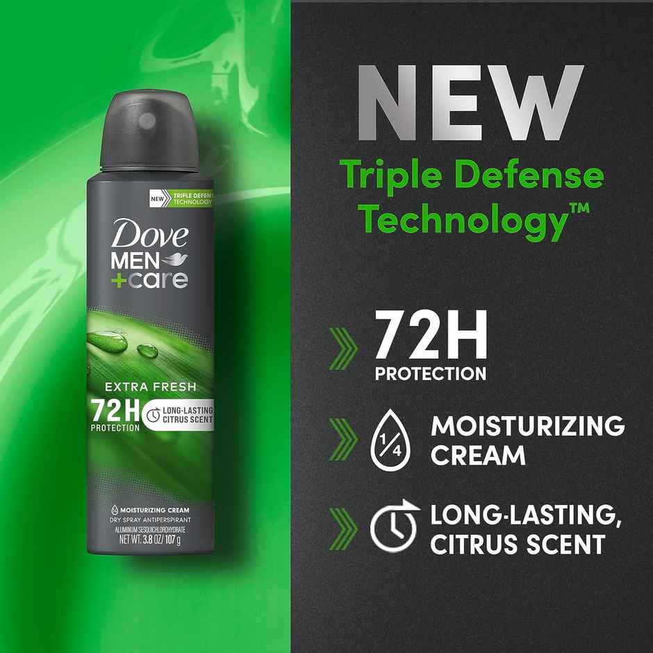Dove Men+Care Extra Fresh Dry Spray Antiperspirant | 72H Protection
