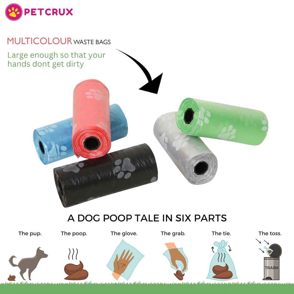 Petcrux Dog Poop Bags - 75 Bags