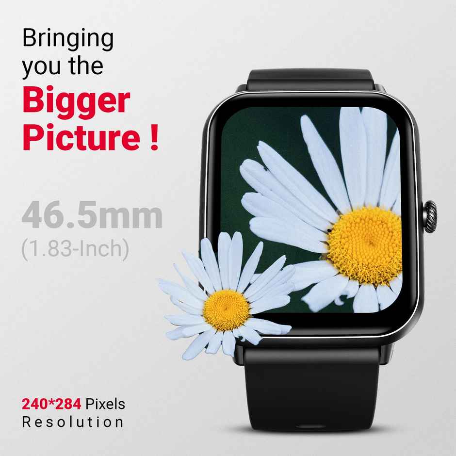 Fire-Boltt Ninja Call Pro Plus Smart Watch 1.83" HD Display, Bluetooth Calling, AI Voice Assistant, 100 Sports Modes, IP67 Waterproof, SpO2 Monitor - Black