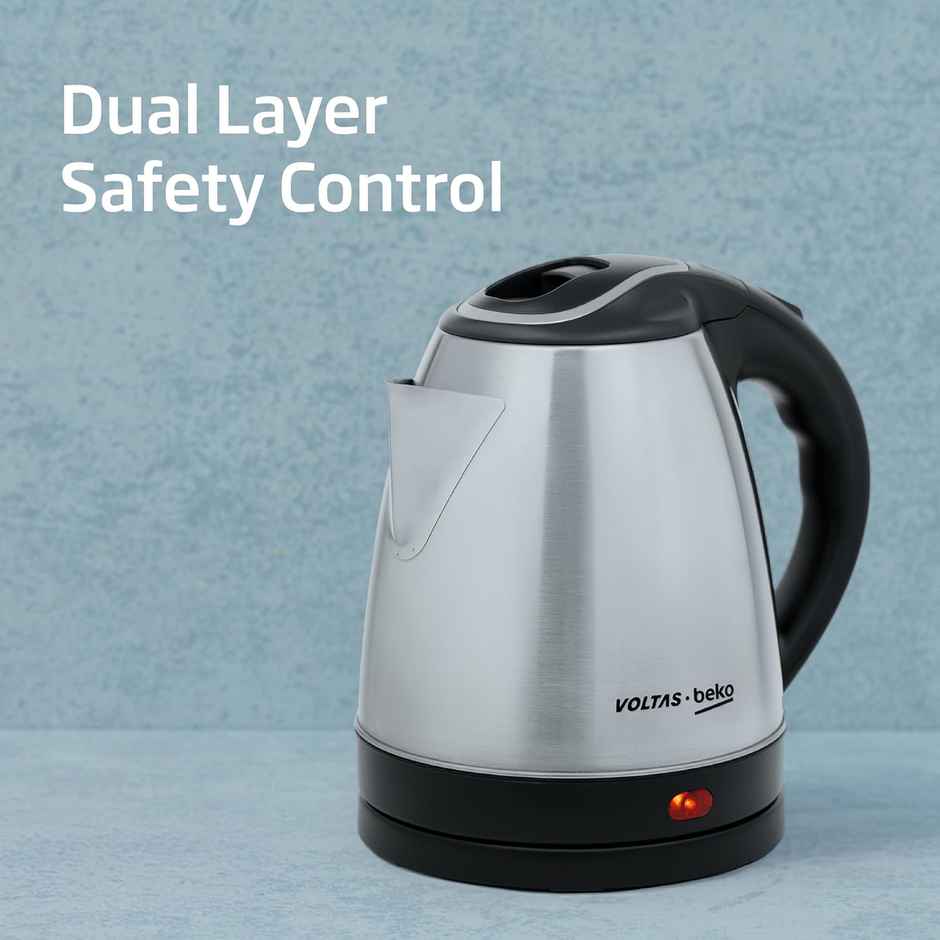 Voltas Beko 1.5L Electric Kettle | 1350W | Cool Touch Handle & Auto Cut Off | K135X15H | Silver