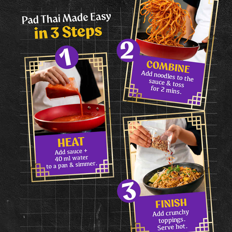 CHEFFIN Pad Thai Noodle Kit | Ready in 2 Mins | No Artificial Preservatives
