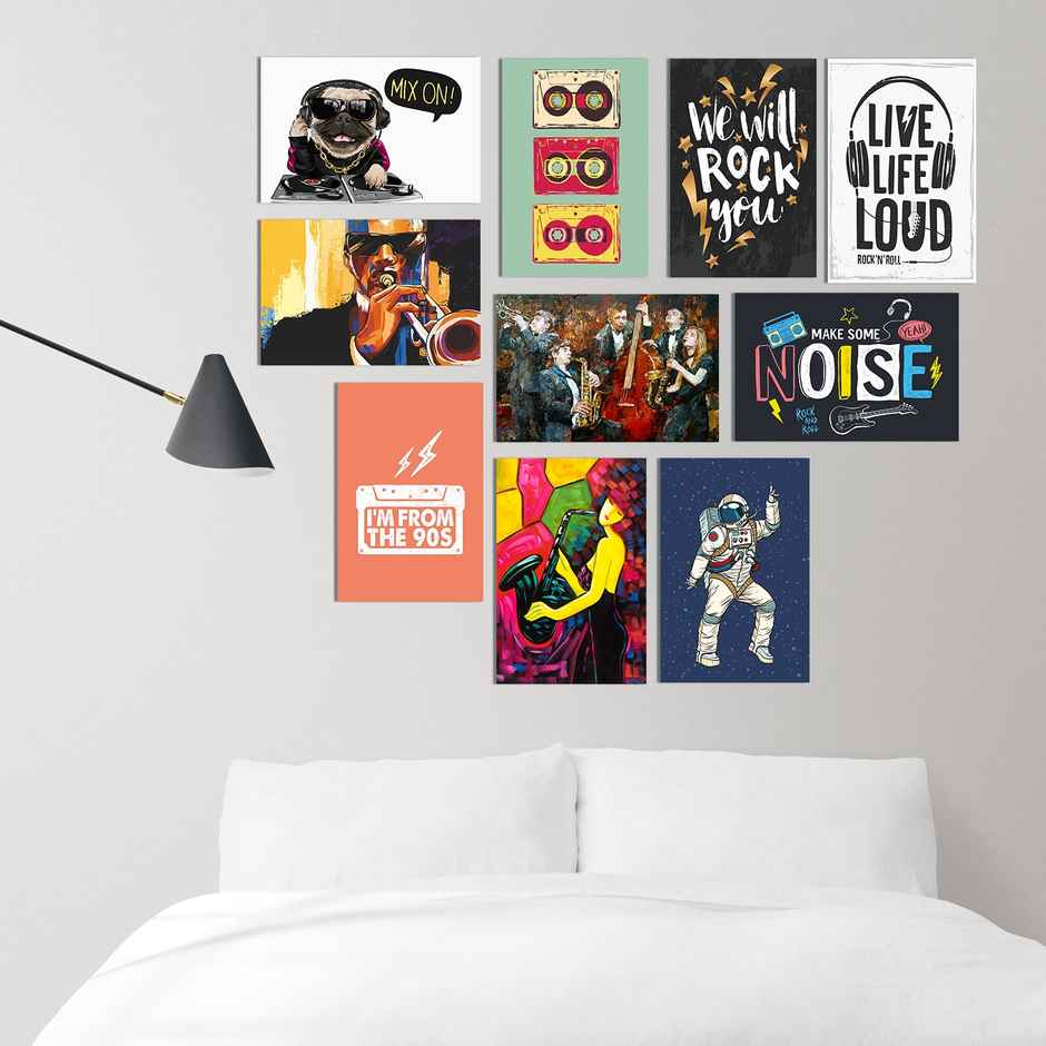 Paper Plane Design Music Inspirational Wall Posters | Set Of 10 | Size 12 x 18 Inch | D41