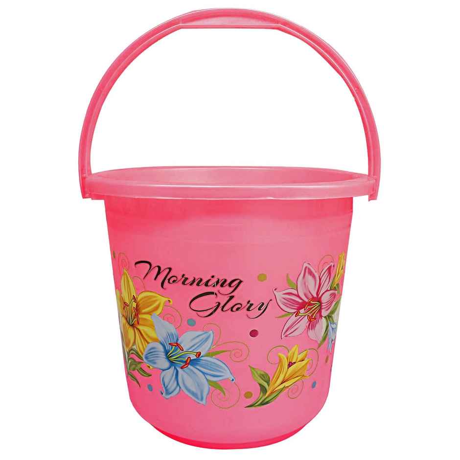 Kuber Industries 16L Unbreakable Plastic Bathroom Bucket with 500ML Mug | Large | Pink